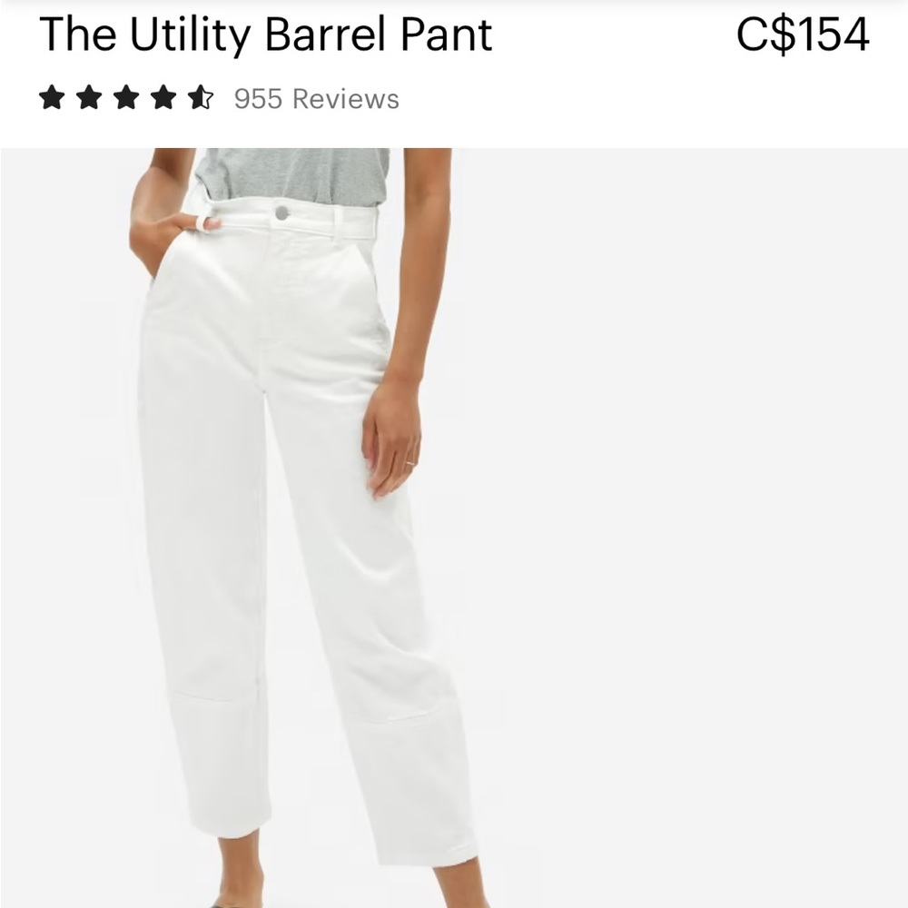 Everlane Utility Barrel Pant - Size 0